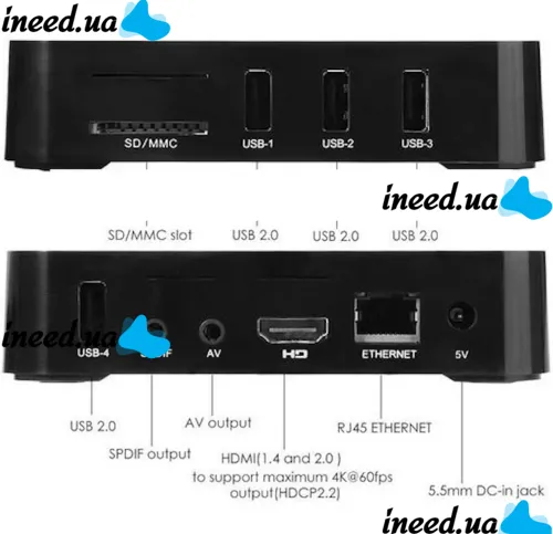 Smart TV Set-top Box with Ultra MXQ PRO 4K 2GB/16GB Remote Control, Android 7.1 Media Player, Digital TV Set-top Box with Built-in WiFi Module Black