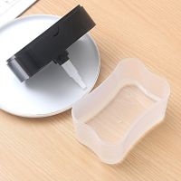 Kitchen Sponge Dispenser Soap Pump Sponge Caddy, Pressure Dispenser for Liquid Soap with Stand, Organizer for Washcloths with Soap Dish