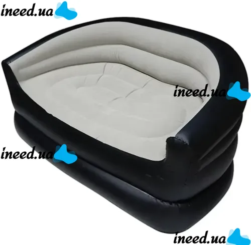 Надувной двухместный диван кресло Avenli 98139 Inflatable Sofa до 200 кг для отдыха, Флокированный пуфик кровать XL-1134 138х87х71 см для дома