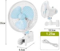 Переносний обертовий вентилятор Vivosun Fan HY-180 20W з прищіпкою для труби 2 швидкості, міні-вентилятор на кліпсі для обдування рослин HY180 Білий