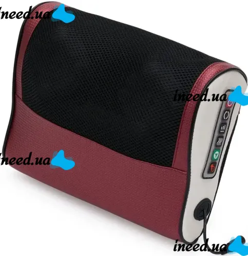 Массажная подушка для спины и шеи Massage Cushion FG214 3 режима работы с подогревом 24W Роликовый массажер FG-214 15 шариков от сети и прикуривателя