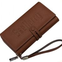 Чоловічий шкіряний гаманець клатч Baellerry Guero S1393 Brown для зберігання кредитних карт монет на змійці, чоловіче портмоне для купюр Коричневий