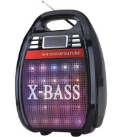 Portable Wireless Bluetooth Speaker Suitcase X-BASS Golon RX-810BT with Light Music and Microphone, Acoustic Bluetooth System with Karaoke Black