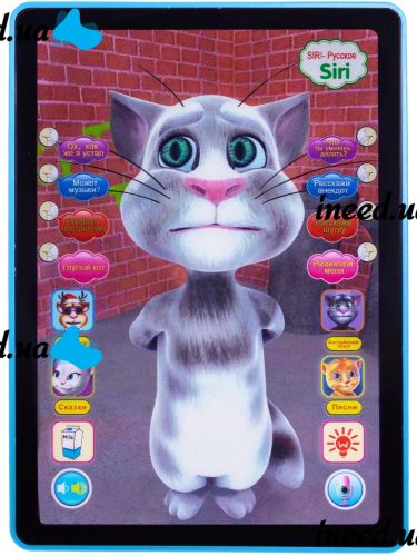 Дитячий планшет говорить 3D кіт тому Talking Tom DB 6883 a 2, Інтерактивна 3D іграшка говорить кіт тому