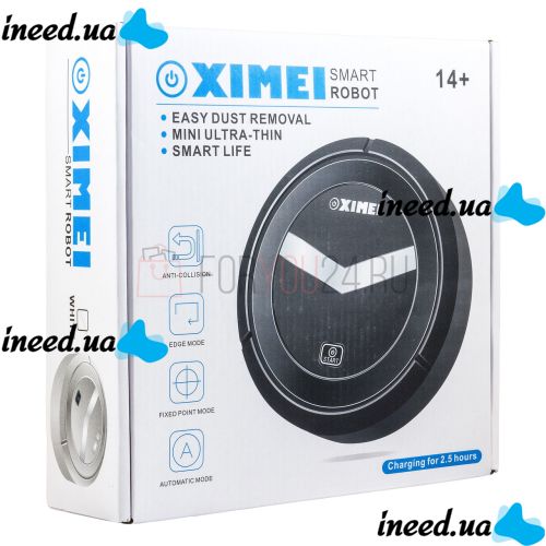 Розумний смарт робот пилосос Ximei Smart Robot 102 PRO 1200mAh 1500W акумуляторний самоубирающийся робот-пилосос для сухого прибирання будинку Чорний