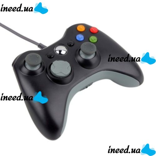 Проводной джойстик Microsoft Xbox 360 Black Оригинал Черный