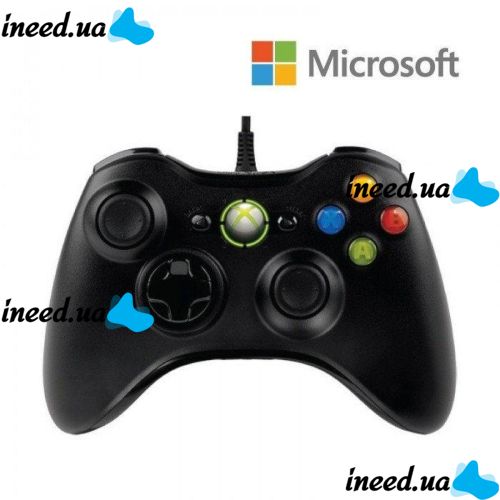 Проводной джойстик Microsoft Xbox 360 Black Оригинал Черный