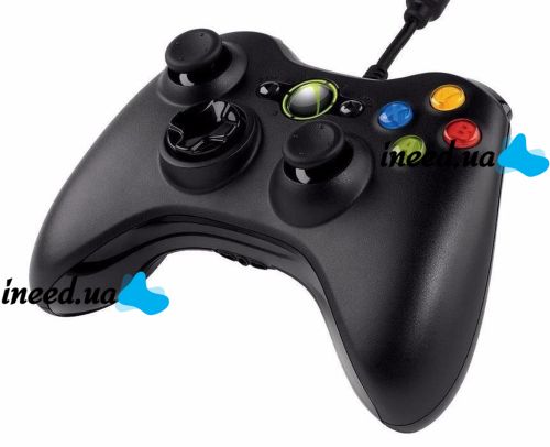 Проводной джойстик Microsoft Xbox 360 Black Оригинал Черный