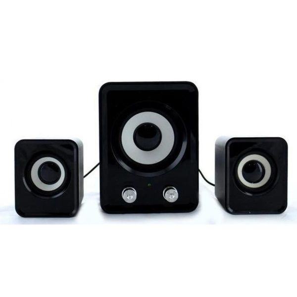 USB колонки для ПК компьютерные колонки FT-202 Mini 2.1 Black