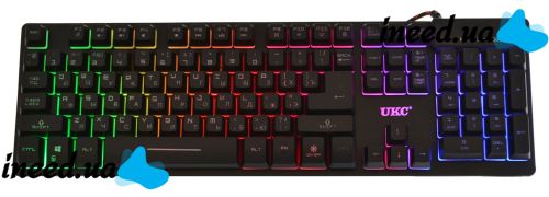 USB дротова комп'ютерна клавіатура UKC ZYG-800 з підсвічуванням