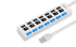 USB hub Memos 7SW for 7 ports USB 2.0 White, splitter with buttons on off HUB white