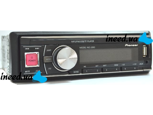 Universal car radio ISO Pioneer 1093 with removable panel player with USB and SD, Car radio player with remote control in the car