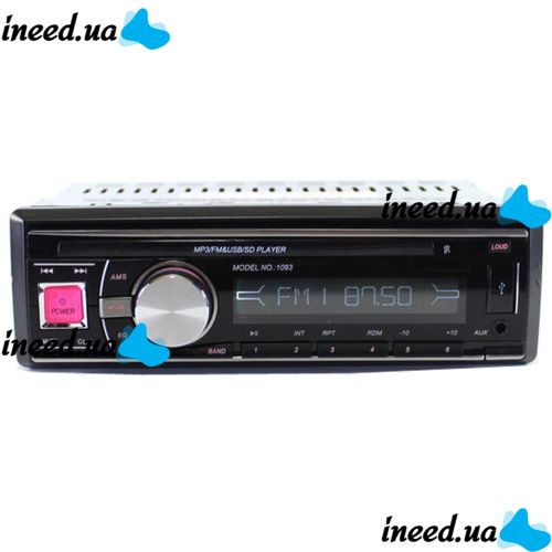 Universal car radio ISO Pioneer 1093 with removable panel player with USB and SD, Car radio player with remote control in the car