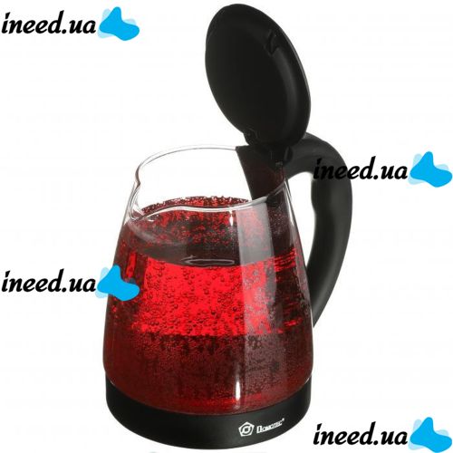 Domotec MS-8210 Black 2200W 2.2L Glass electric kettle, electric kettle with RGB color Backlight