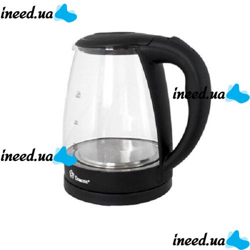 Domotec MS-8210 Black 2200W 2.2L Glass electric kettle, electric kettle with RGB color Backlight