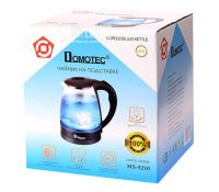 Domotec MS-8210 Black 2200W 2.2L Glass electric kettle, electric kettle with RGB color Backlight