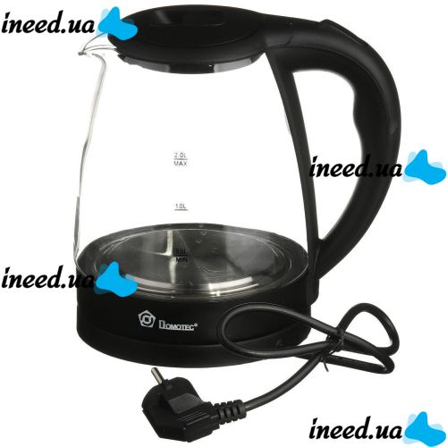 Domotec MS-8210 Black 2200W 2.2L Glass electric kettle, electric kettle with RGB color Backlight