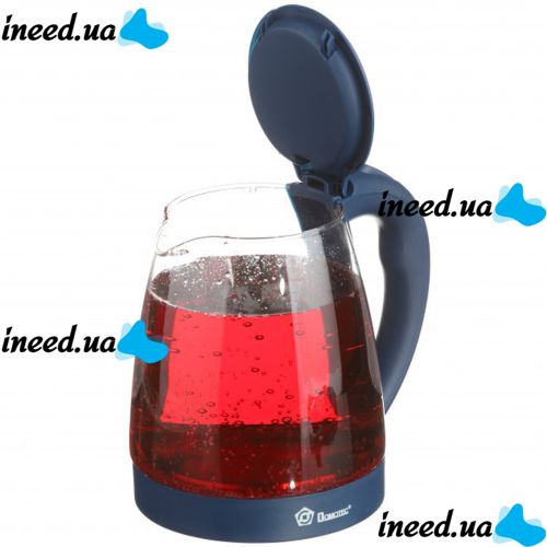 Domotec MS-8211 Blue 2200W 2.2L Glass electric kettle, electric kettle with RGB color backlight