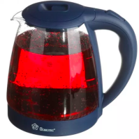 Domotec MS-8211 Blue 2200W 2.2L Glass electric kettle, electric kettle with RGB color backlight