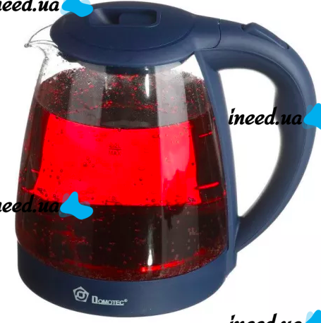 Domotec MS-8211 Blue 2200W 2.2L Glass electric kettle, electric kettle with RGB color backlight