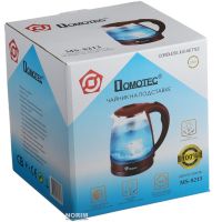 Domotec MS-8213 Red 2200W 2.2L Glass electric kettle, electric kettle with RGB color backlight