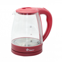 Domotec MS-8213 Red 2200W 2.2L Glass electric kettle, electric kettle with RGB color backlight