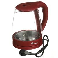 Domotec MS-8213 Red 2200W 2.2L Glass electric kettle, electric kettle with RGB color backlight