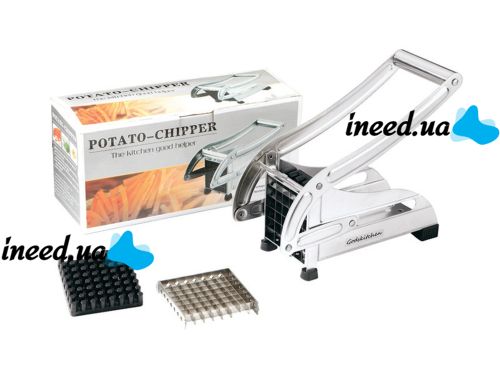 Ручная машинка для нарезки картофеля фри,  картофелерезка Potato Chipper YL-506, Овощерезка для нарезки картошки соломкой с 2 насадками