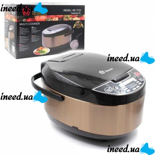 Domotec MS-7723 900W Gold Steel Slow Cooker with 5 liter deep fryer 11 programs
