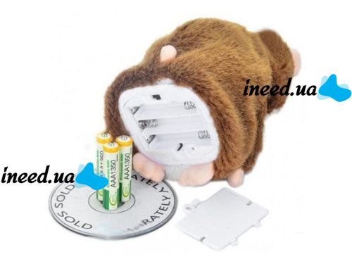 Интерактивная игрушка говорящий хомяк Woody O'Time WT0502 Grey, повторяет слова, хомячок повторюшка серый