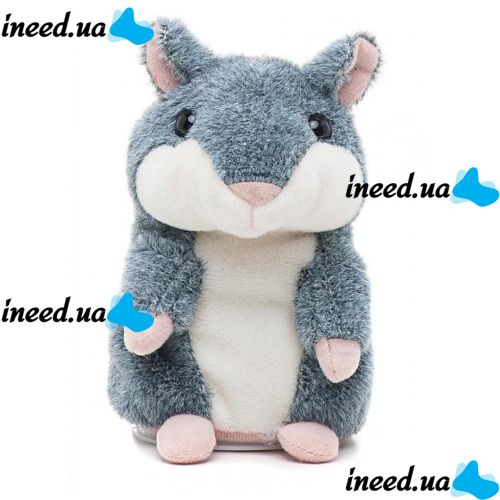 Интерактивная игрушка говорящий хомяк Woody O'Time WT0502 Grey, повторяет слова, хомячок повторюшка серый