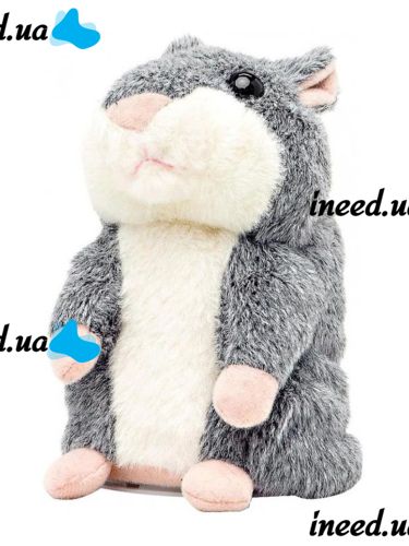 Интерактивная игрушка говорящий хомяк Woody O'Time WT0502 Grey, повторяет слова, хомячок повторюшка серый