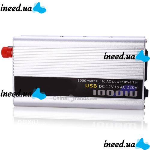Автомобільний інвертор 12v-220v 1000W перетворювач напруги, 12В 220В 1000Вт