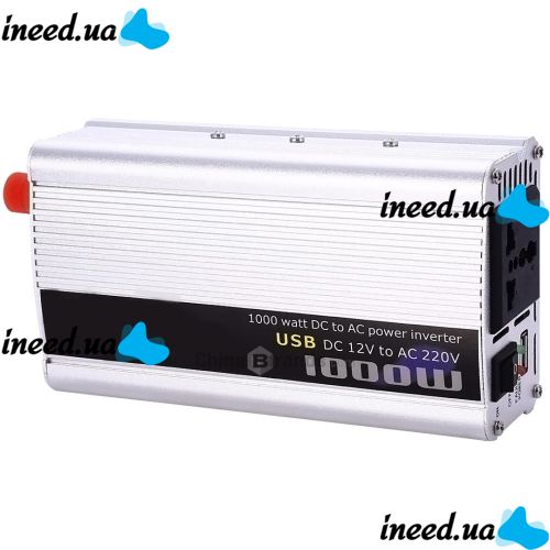 Автомобільний інвертор 12v-220v 1000W перетворювач напруги, 12В 220В 1000Вт