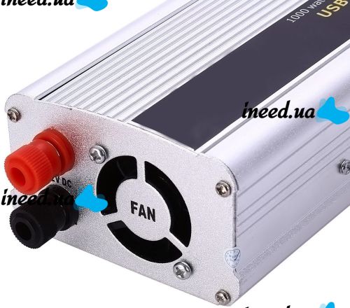 Автомобільний інвертор 12v-220v 1000W перетворювач напруги, 12В 220В 1000Вт