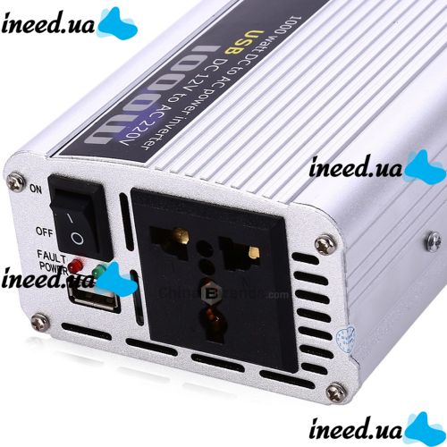 Автомобільний інвертор 12v-220v 1000W перетворювач напруги, 12В 220В 1000Вт