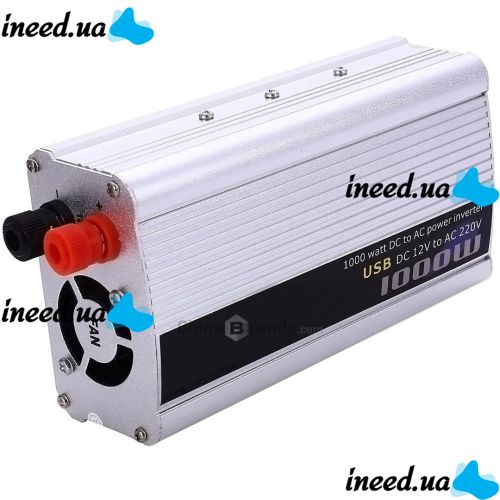 Автомобільний інвертор 12v-220v 1000W перетворювач напруги, 12В 220В 1000Вт