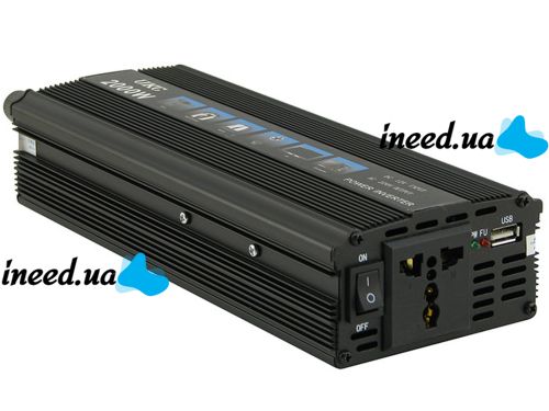 Автомобильный инвертор UKC AC/DC 12V-220V 2000W, авто преобразователь тока 12В 220В 2000Вт (12V 220V)