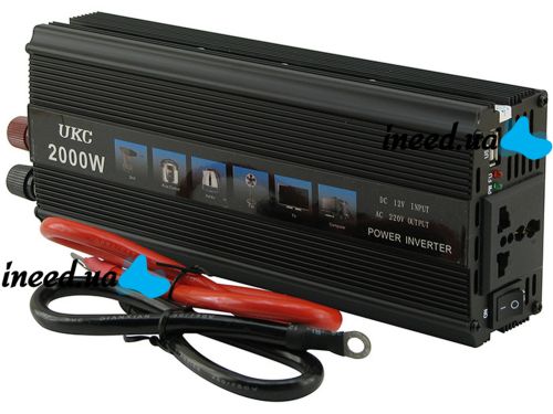 Автомобильный инвертор UKC AC/DC 12V-220V 2000W, авто преобразователь тока 12В 220В 2000Вт (12V 220V)