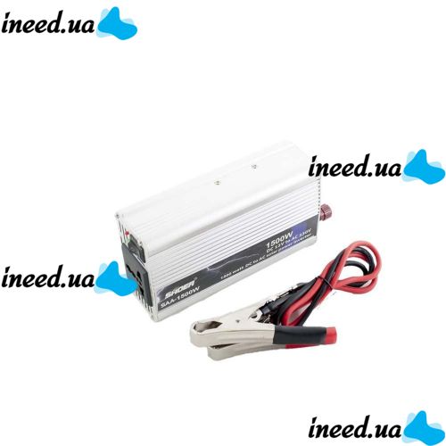 Автомобільний перетворювач напруги SHOER SAA - 1500A 12V-230V 1500W авто інвертор в коробці