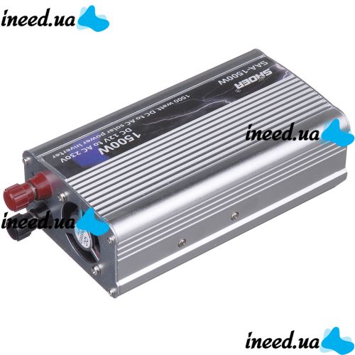Автомобільний перетворювач напруги SHOER SAA - 1500A 12V-230V 1500W авто інвертор в коробці