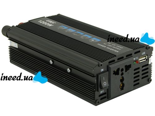 Автомобільний інвертор UKC SSK 1200W перетворювач напруги, 12В 220В 1200Вт