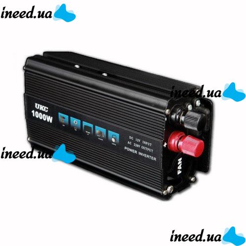 Автомобільний інвертор UKC AC / DC 12V-220V 1000W, авто перетворювач струму 12В 220В 1000Вт (12V 220V)