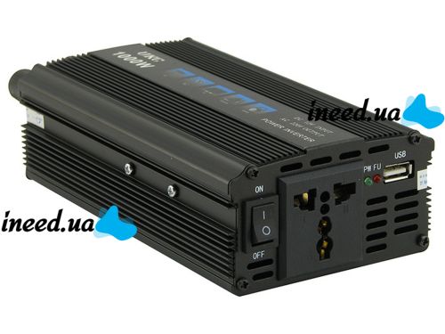 Автомобільний інвертор UKC AC / DC 12V-220V 1000W, авто перетворювач струму 12В 220В 1000Вт (12V 220V)
