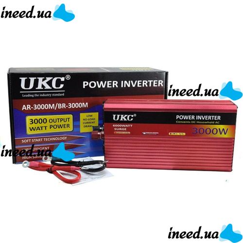 Автомобільний перетворювач напруги UKC BR-3000M 24V-220V 3000W авто інвертор з функцією плавного пуску
