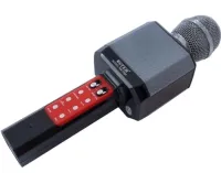 Бездротовий караоке мікрофон WSTER WS - 1828 Bluetooth USB AUX FM з вбудованою колонкою і 4 тембрами голосу на акумуляторі з динаміком Ws1828 Чорний