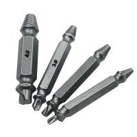 A set of Easy Out Tool S2 bit extractors 4 pcs in a box, double-sided nozzles for unscrewing broken, licked screws and bolts on a screwdriver