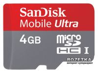 SanDisk Ultra 4GB class 10 microSD card with SDHC adapter SDXC adapter