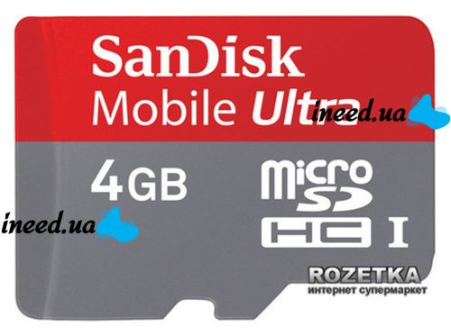 SanDisk Ultra 4GB class 10 microSD card with SDHC adapter SDXC adapter