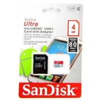 SanDisk Ultra 4GB class 10 microSD card with SDHC adapter SDXC adapter